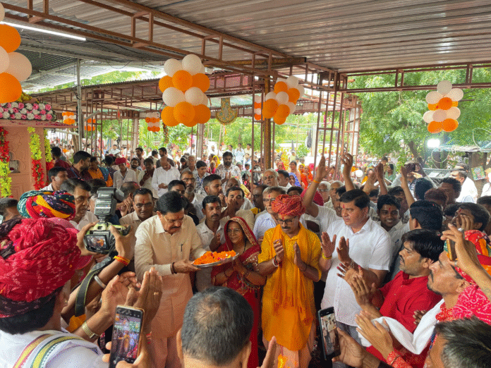 पूर्व मंत्री उदयलाल आंजना शनिदेव मंदिर शिलान्यास कार्यक्रम में